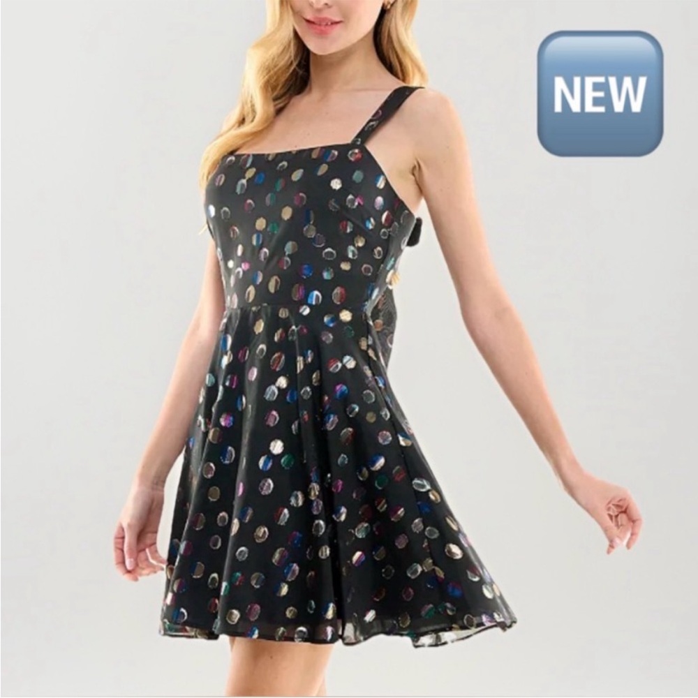 City Studio’s By Macys Black Polka Dot Dress 🆕 Size 15/16